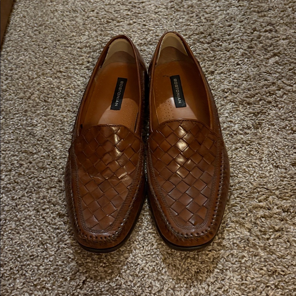 Bostonian Brown Woven Leather Loafers